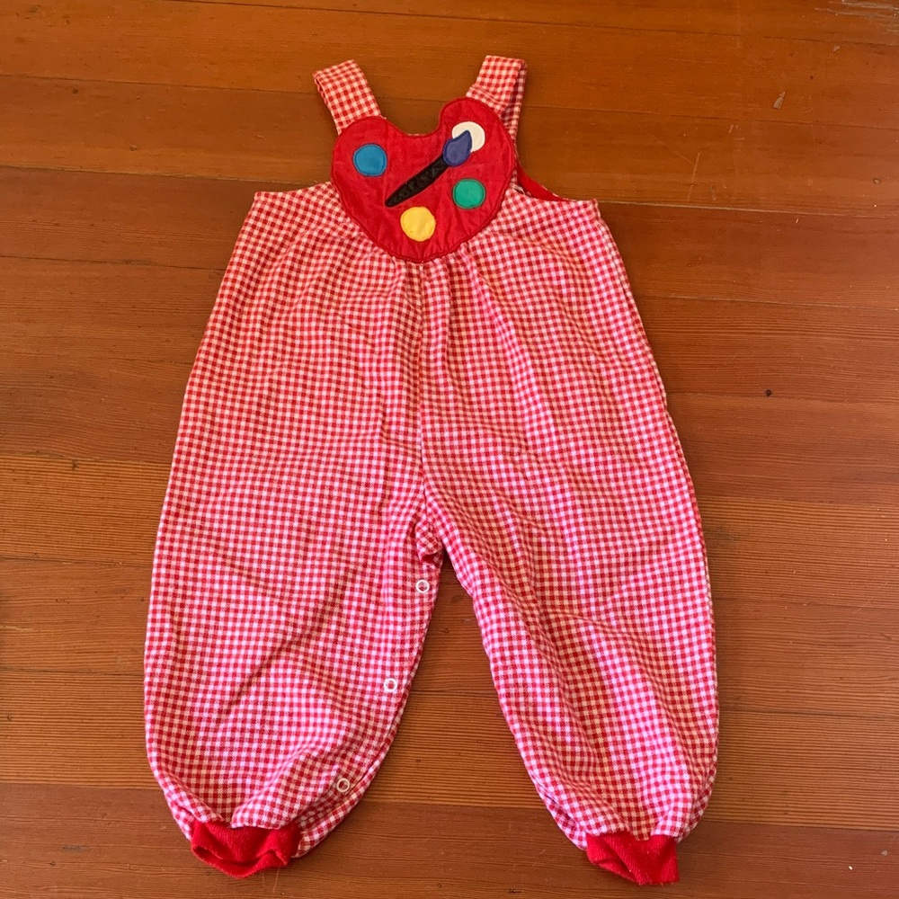 Vintage Red Gingham Painter Overalls